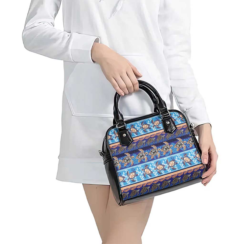 Hawaii Turtles Pattern Special Blue Shoulder Handbag LT01 - Polynesian Pride