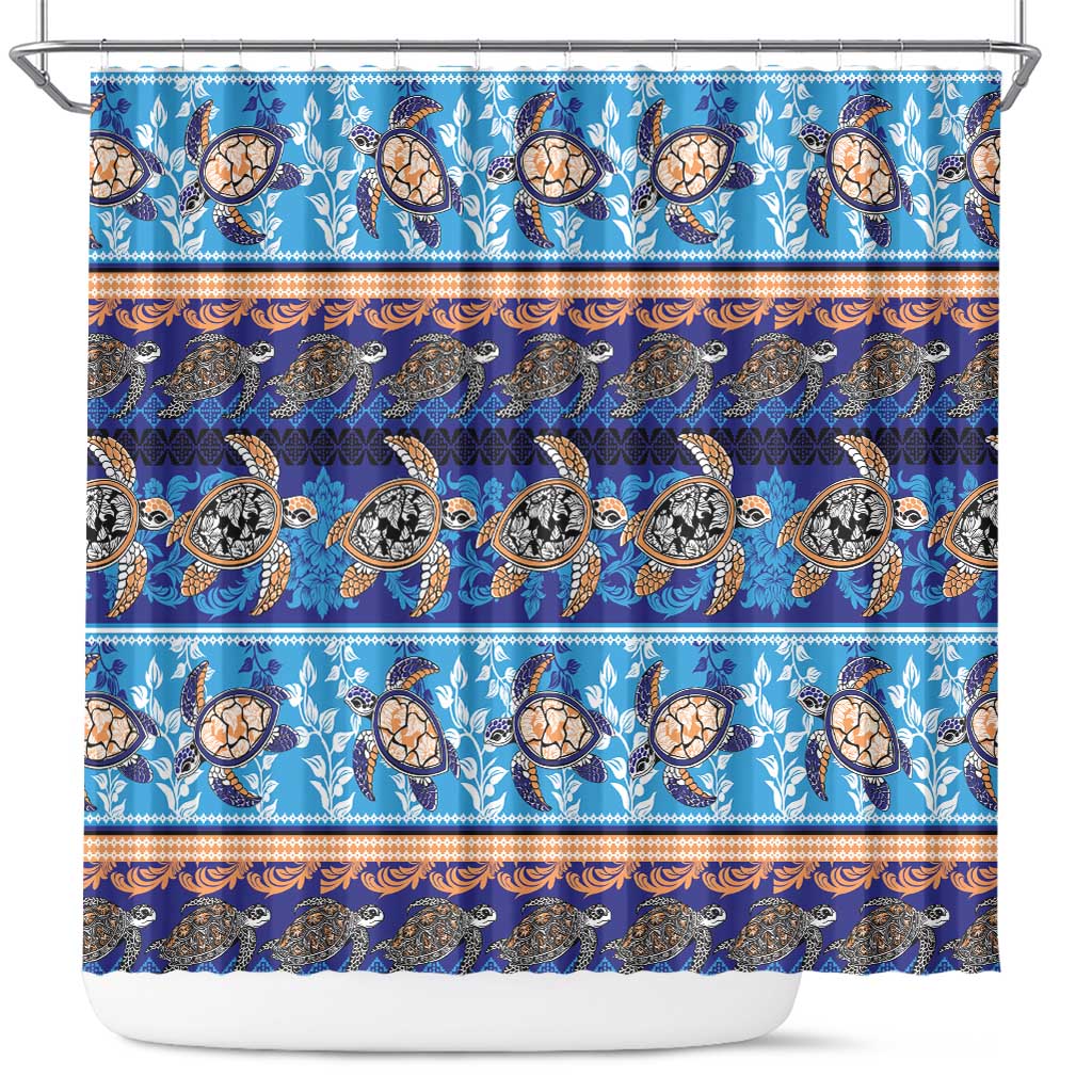 Hawaii Turtles Pattern Special Blue Shower Curtain LT01 Blue - Polynesian Pride
