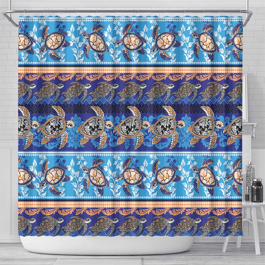Hawaii Turtles Pattern Special Blue Shower Curtain LT01 - Polynesian Pride