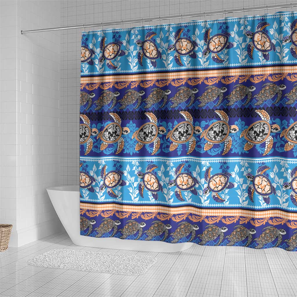 Hawaii Turtles Pattern Special Blue Shower Curtain LT01 - Polynesian Pride