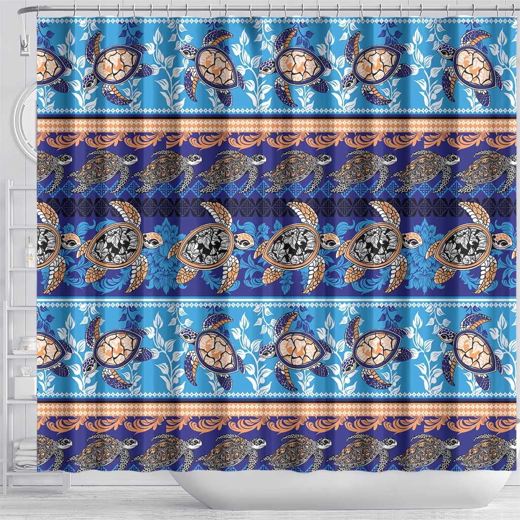 Hawaii Turtles Pattern Special Blue Shower Curtain LT01 - Polynesian Pride