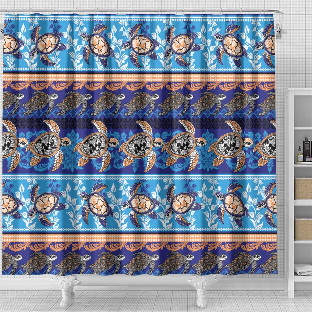 Hawaii Turtles Pattern Special Blue Shower Curtain LT01 - Polynesian Pride