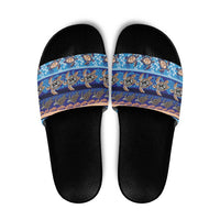 Hawaii Turtles Pattern Special Blue Slide Sandals LT01 Blue - Polynesian Pride