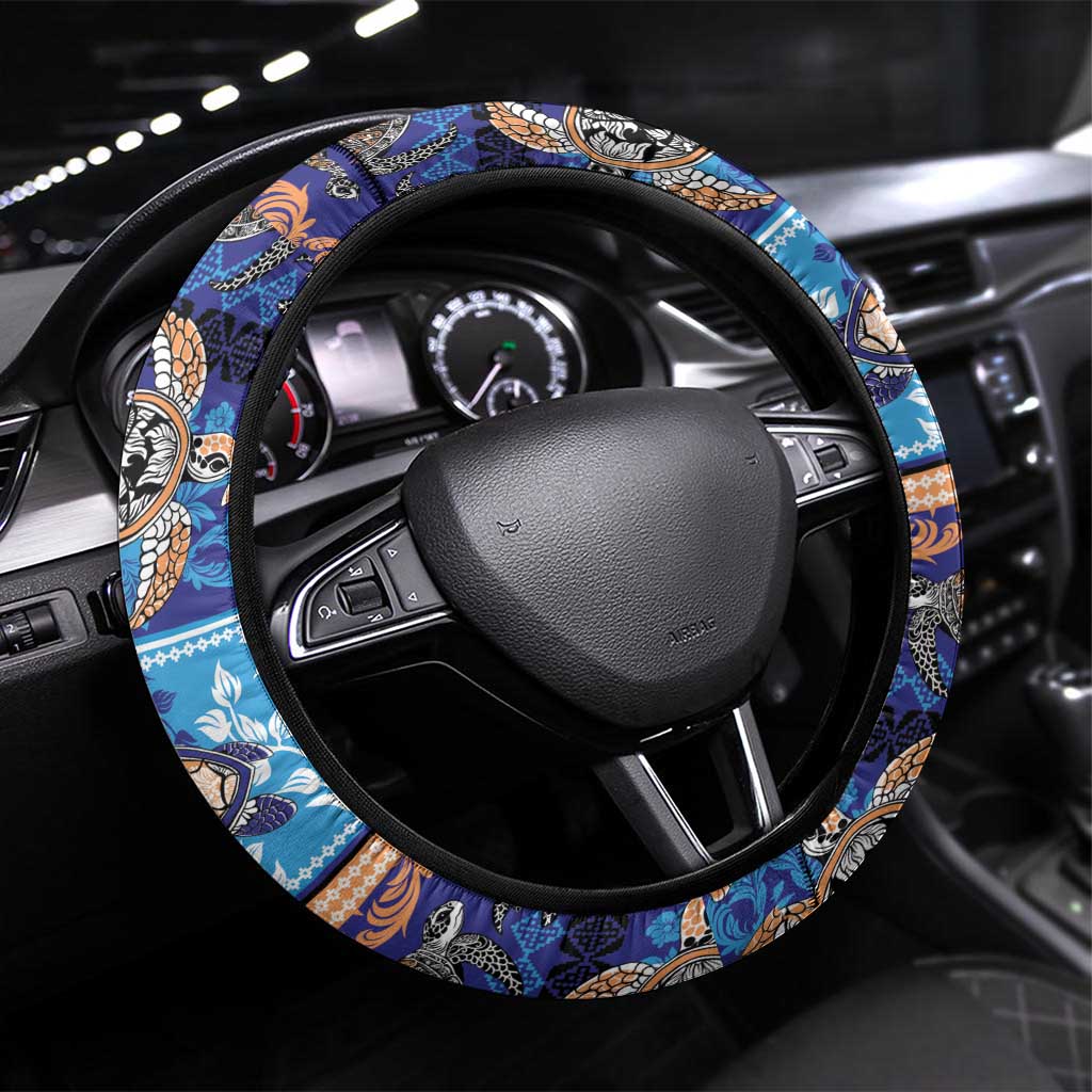 Hawaii Turtles Pattern Special Blue Steering Wheel Cover LT01 Universal Fit Blue - Polynesian Pride