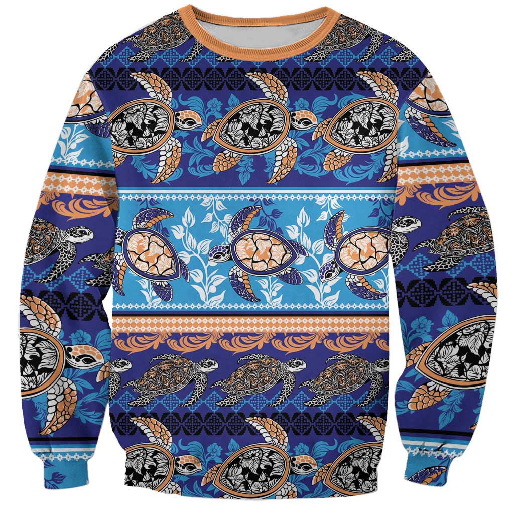 Hawaii Turtles Pattern Special Blue Sweatshirt LT01 Unisex Blue - Polynesian Pride