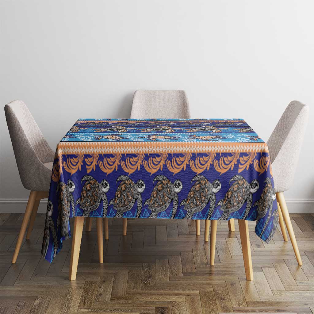 Hawaii Turtles Pattern Special Blue Tablecloth LT01 - Polynesian Pride