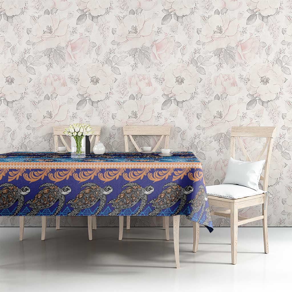 Hawaii Turtles Pattern Special Blue Tablecloth LT01 - Polynesian Pride