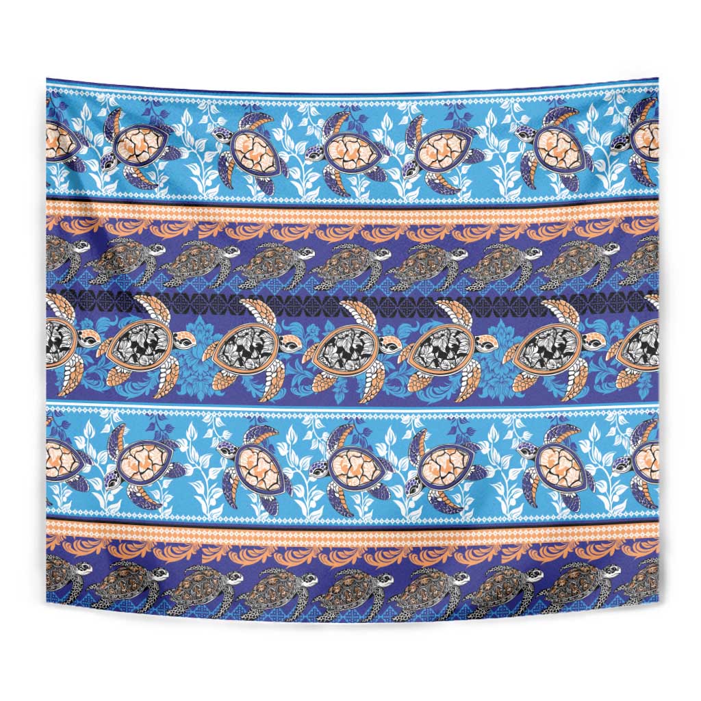 Hawaii Turtles Pattern Special Blue Tapestry LT01 - Polynesian Pride