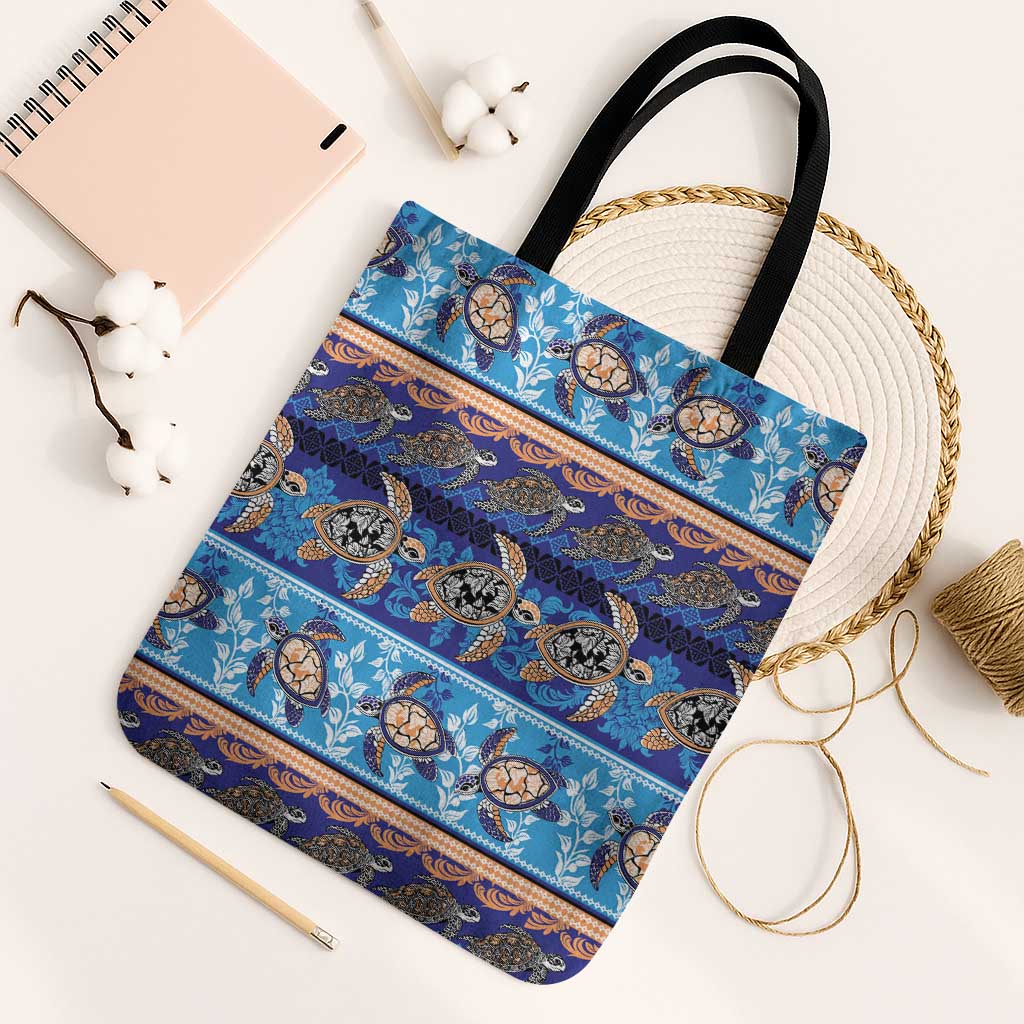 Hawaii Turtles Pattern Special Blue Tote Bag LT01 Black Strap One Size Blue - Polynesian Pride