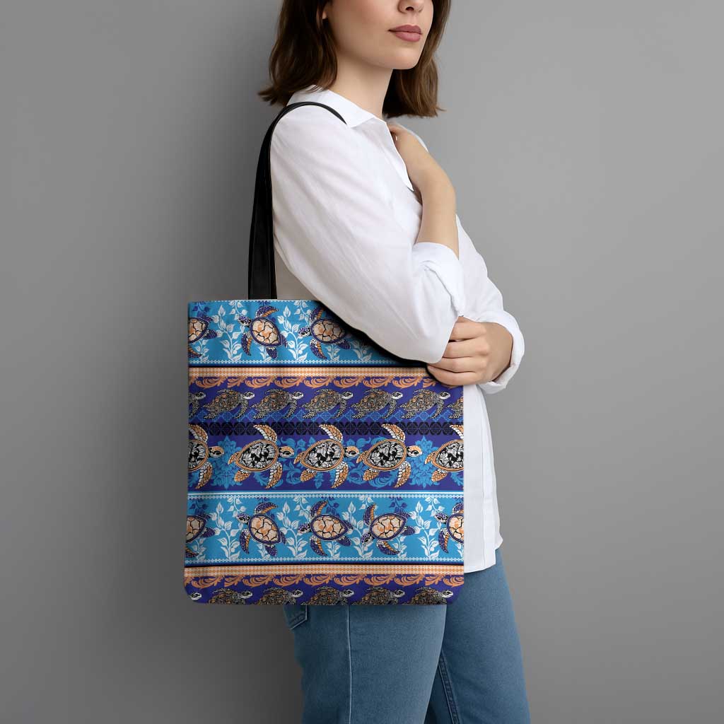 Hawaii Turtles Pattern Special Blue Tote Bag LT01 - Polynesian Pride