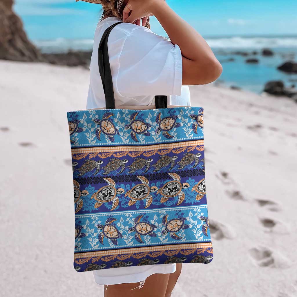 Hawaii Turtles Pattern Special Blue Tote Bag LT01 - Polynesian Pride