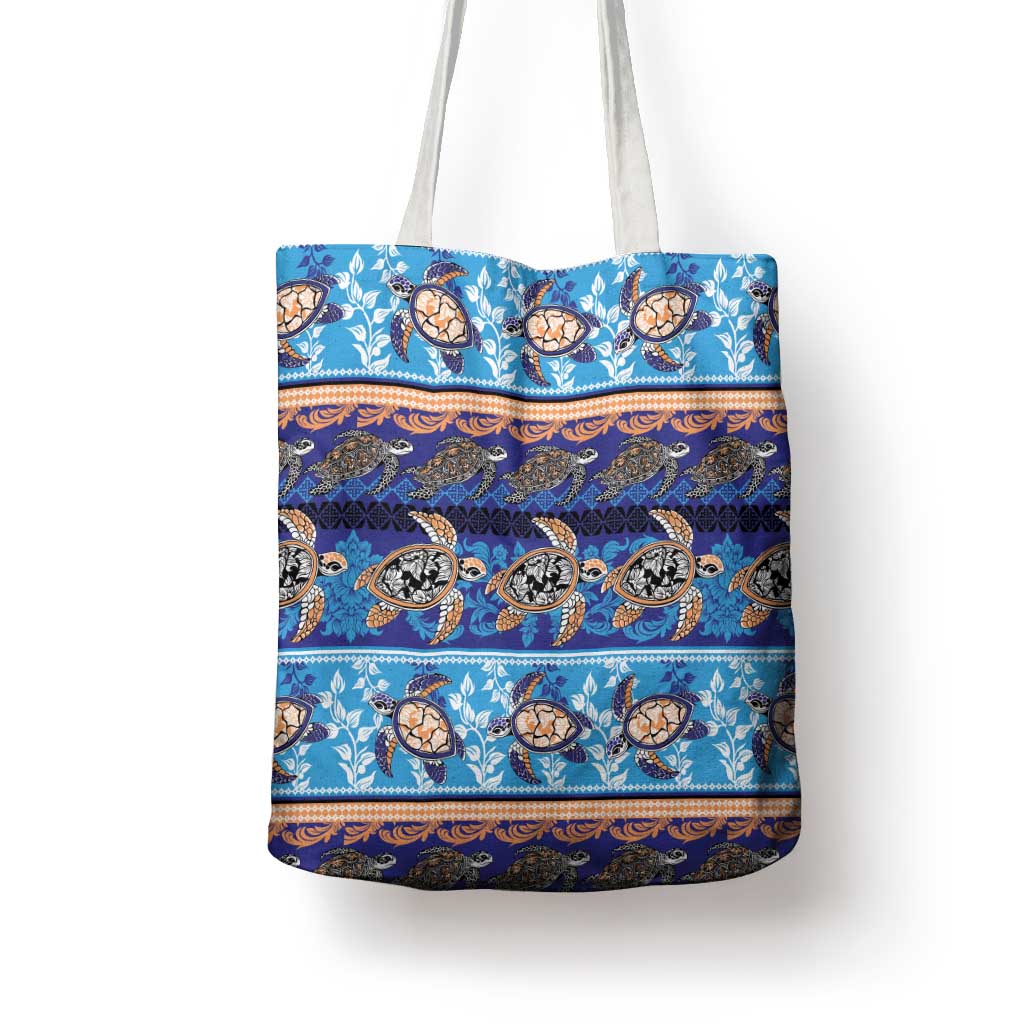 Hawaii Turtles Pattern Special Blue Tote Bag LT01 - Polynesian Pride