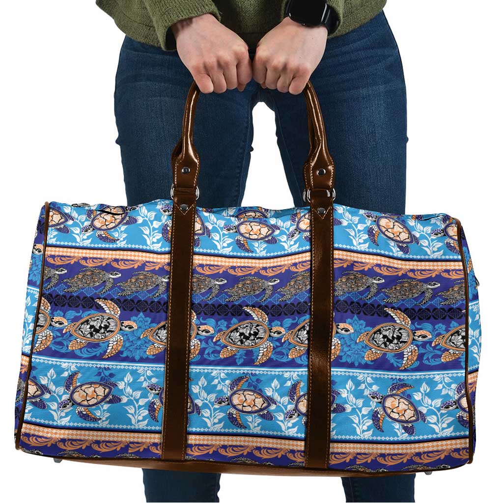 Hawaii Turtles Pattern Special Blue Travel Bag LT01 Blue - Polynesian Pride