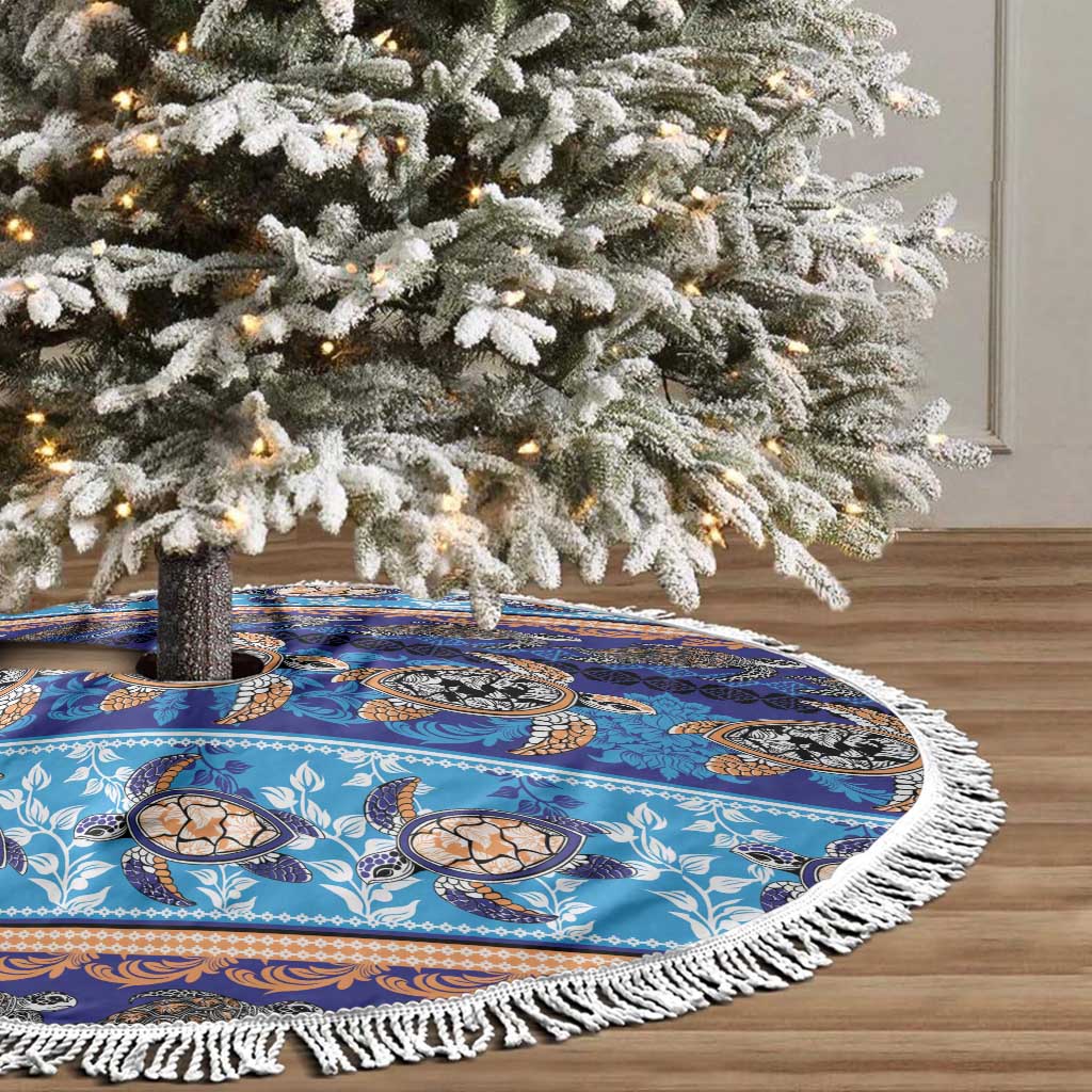 Hawaii Turtles Pattern Special Blue Tree Skirt LT01 - Polynesian Pride
