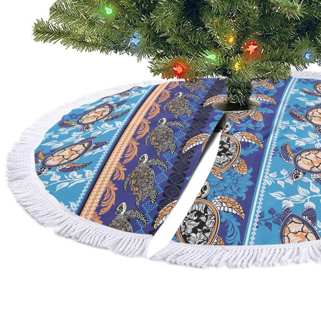 Hawaii Turtles Pattern Special Blue Tree Skirt LT01 - Polynesian Pride