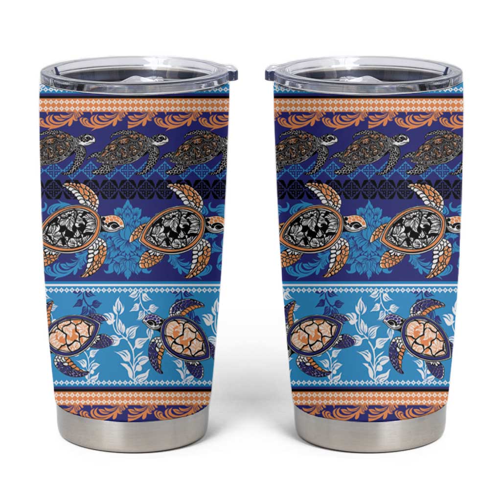 Hawaii Turtles Pattern Special Blue Tumbler Cup LT01 Blue - Polynesian Pride