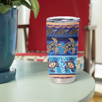 Hawaii Turtles Pattern Special Blue Tumbler Cup LT01 - Polynesian Pride