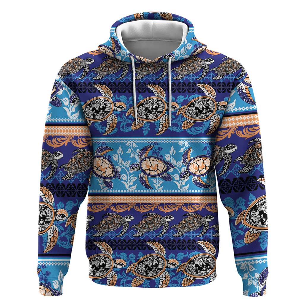Hawaii Turtles Pattern Special Blue Zip Hoodie LT01 Pullover Hoodie Blue - Polynesian Pride