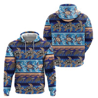 Hawaii Turtles Pattern Special Blue Zip Hoodie LT01 - Polynesian Pride