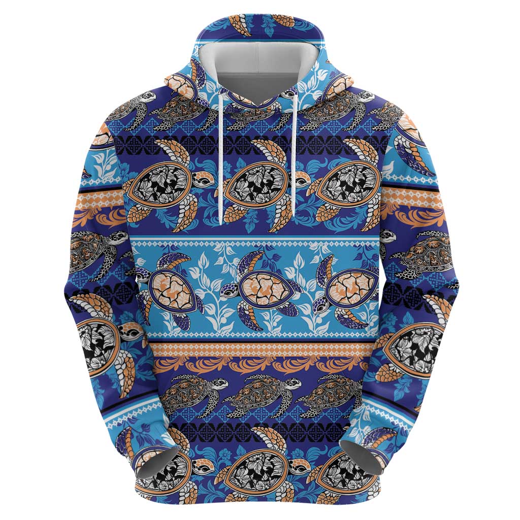 Hawaii Turtles Pattern Special Blue Zip Hoodie LT01 - Polynesian Pride