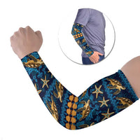 Hawaii Turtles Starfish Unique Pattern Arm Sleeves LT01 Set of 2 Blue - Polynesian Pride