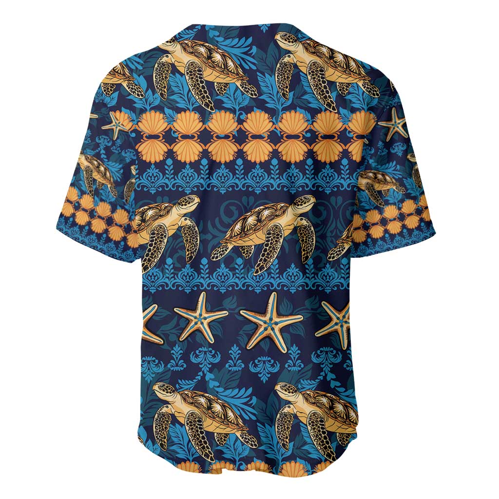 Hawaii Turtles Starfish Unique Pattern Baseball Jersey LT01 - Polynesian Pride