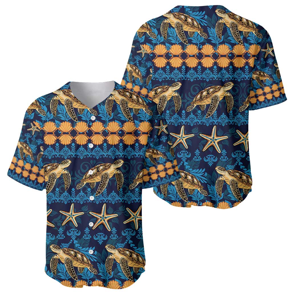 Hawaii Turtles Starfish Unique Pattern Baseball Jersey LT01 - Polynesian Pride