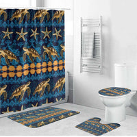 Hawaii Turtles Starfish Unique Pattern Bathroom Set LT01 Bathroom Set (4 pcs) Blue - Polynesian Pride