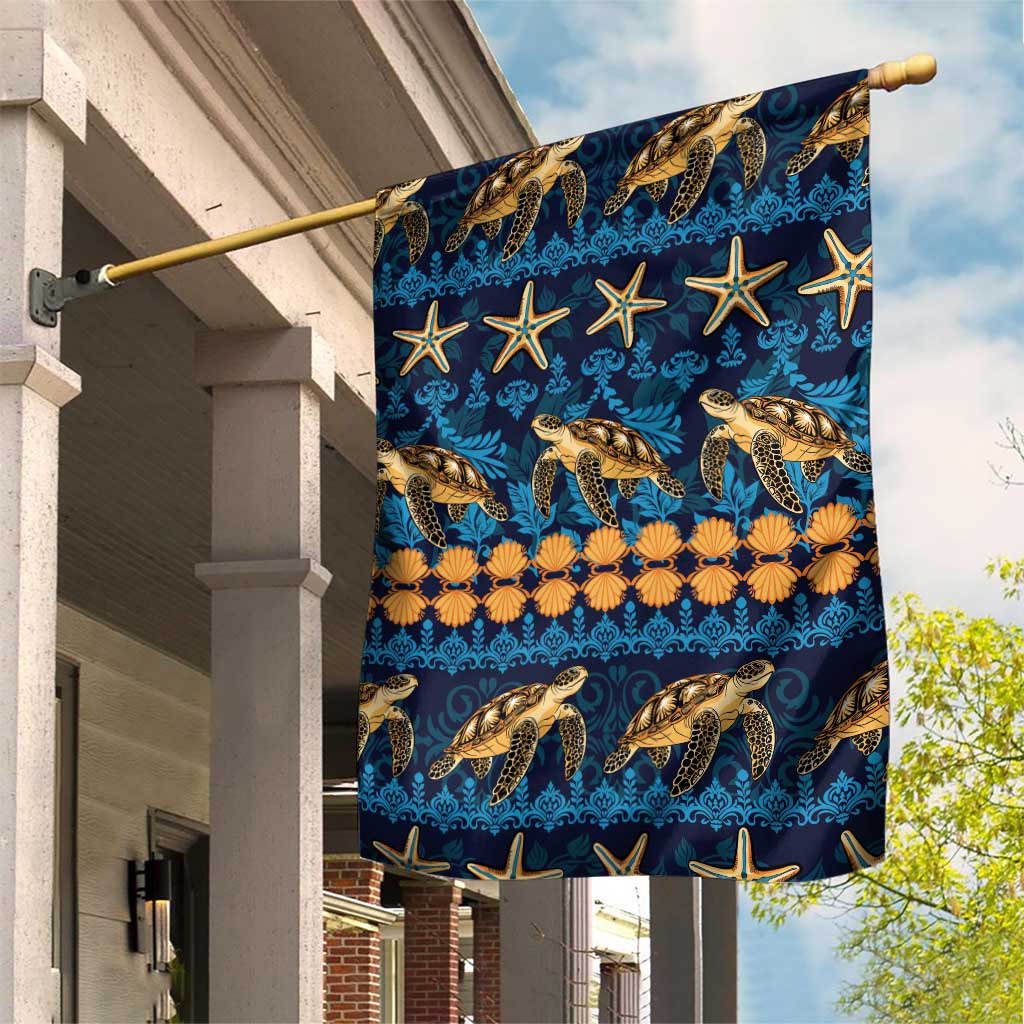 Hawaii Turtles Starfish Unique Pattern Garden Flag LT01 House Flag Blue - Polynesian Pride