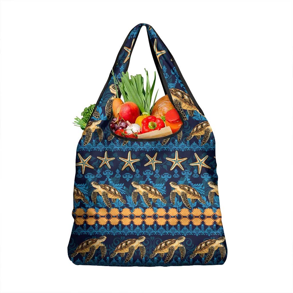 Hawaii Turtles Starfish Unique Pattern Grocery Bag LT01 1-pack One Size Blue - Polynesian Pride