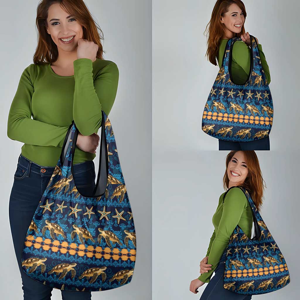 Hawaii Turtles Starfish Unique Pattern Grocery Bag LT01 - Polynesian Pride
