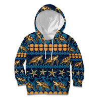 Hawaii Turtles Starfish Unique Pattern Kid Hoodie LT01 Hoodie Blue - Polynesian Pride
