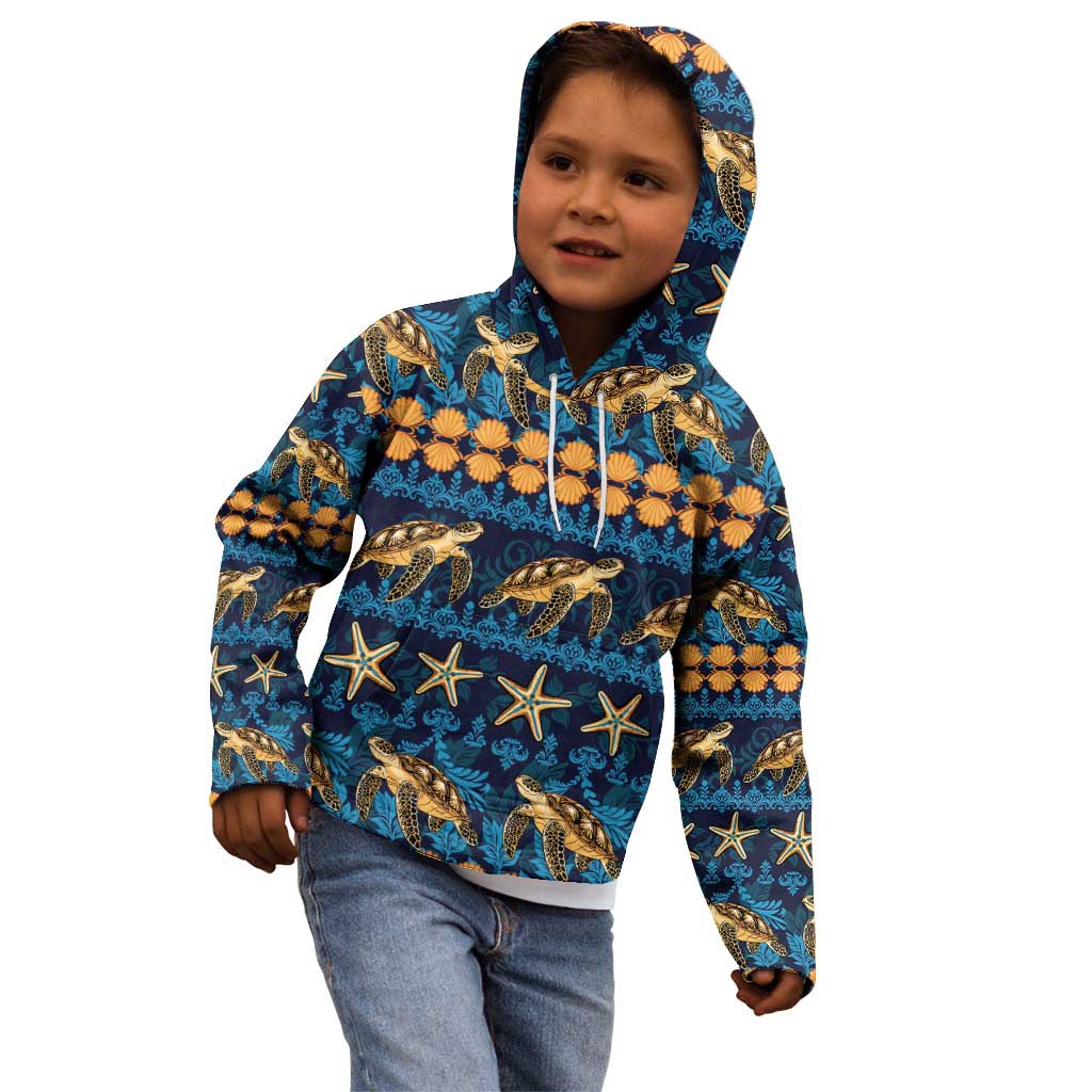 Hawaii Turtles Starfish Unique Pattern Kid Hoodie LT01 - Polynesian Pride