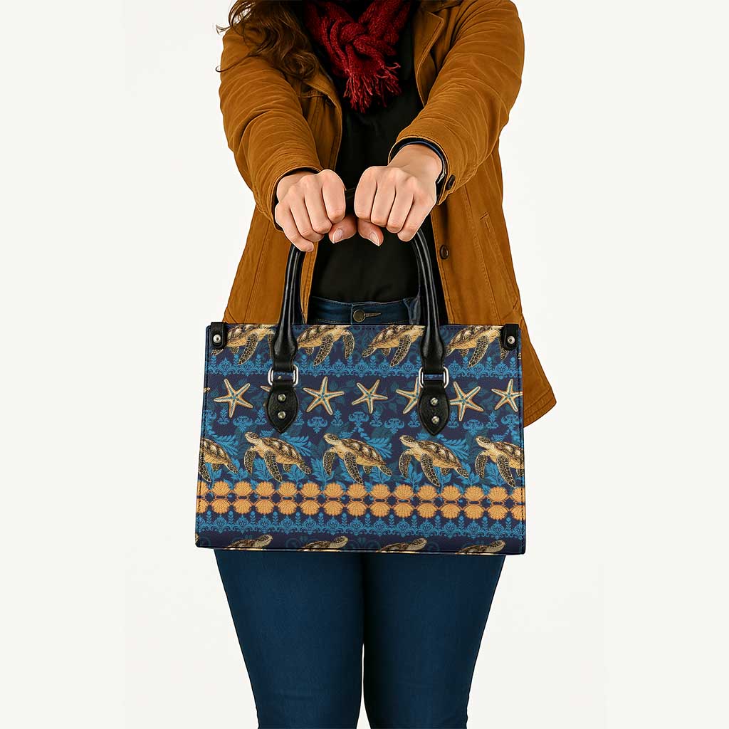 Hawaii Turtles Starfish Unique Pattern Leather Bag LT01 - Polynesian Pride