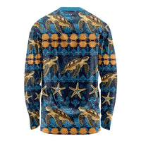 Hawaii Turtles Starfish Unique Pattern Long Sleeve Shirt LT01 - Polynesian Pride