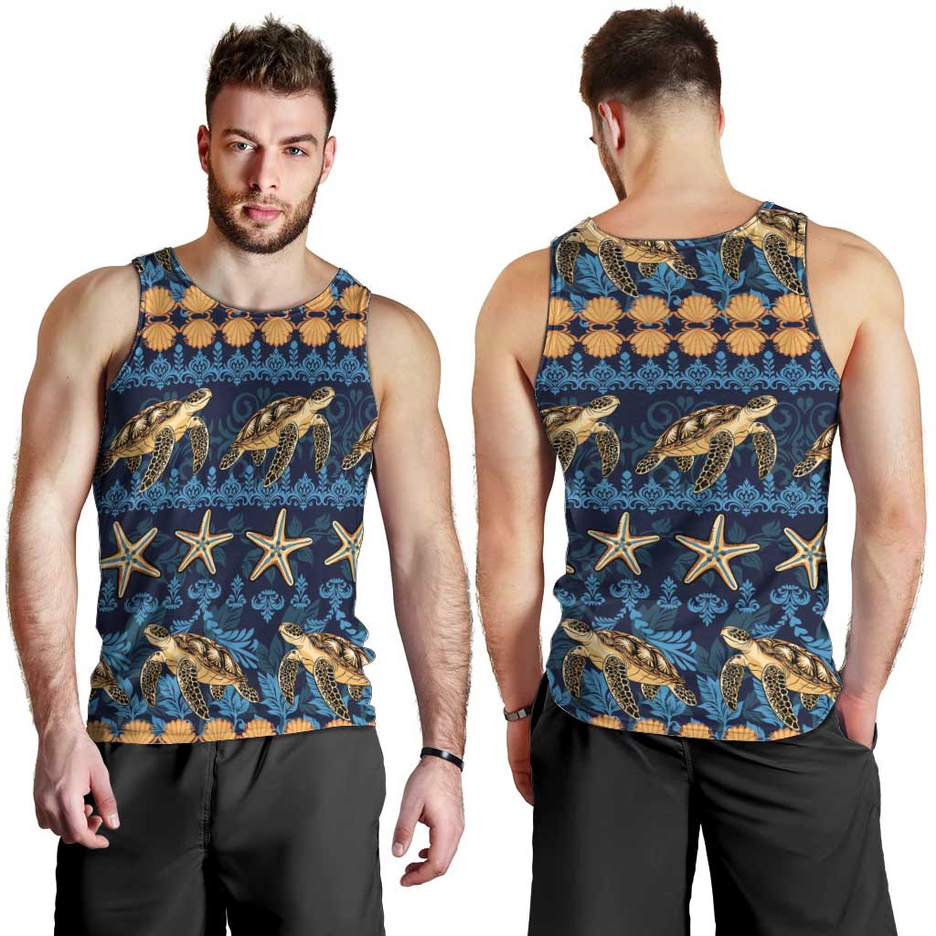 Hawaii Turtles Starfish Unique Pattern Men Tank Top LT01 - Polynesian Pride