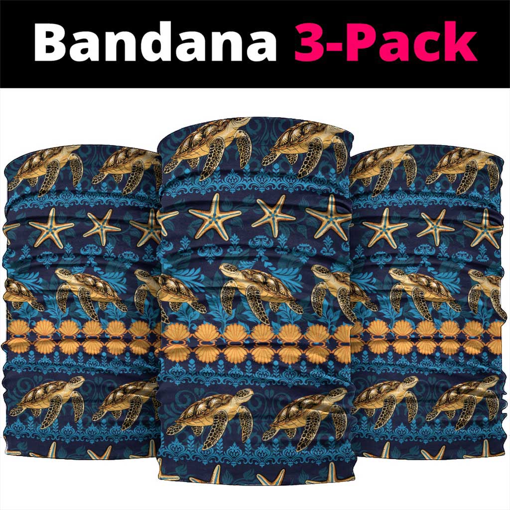 Hawaii Turtles Starfish Unique Pattern Neck Gaiter LT01 package One Size: 25*50cm Blue - Polynesian Pride