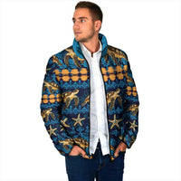 Hawaii Turtles Starfish Unique Pattern Padded Jacket LT01 - Polynesian Pride