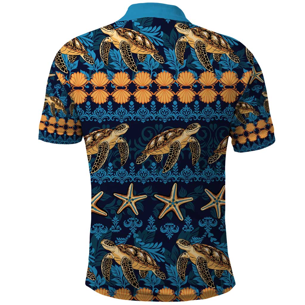 Hawaii Turtles Starfish Unique Pattern Polo Shirt LT01 - Polynesian Pride