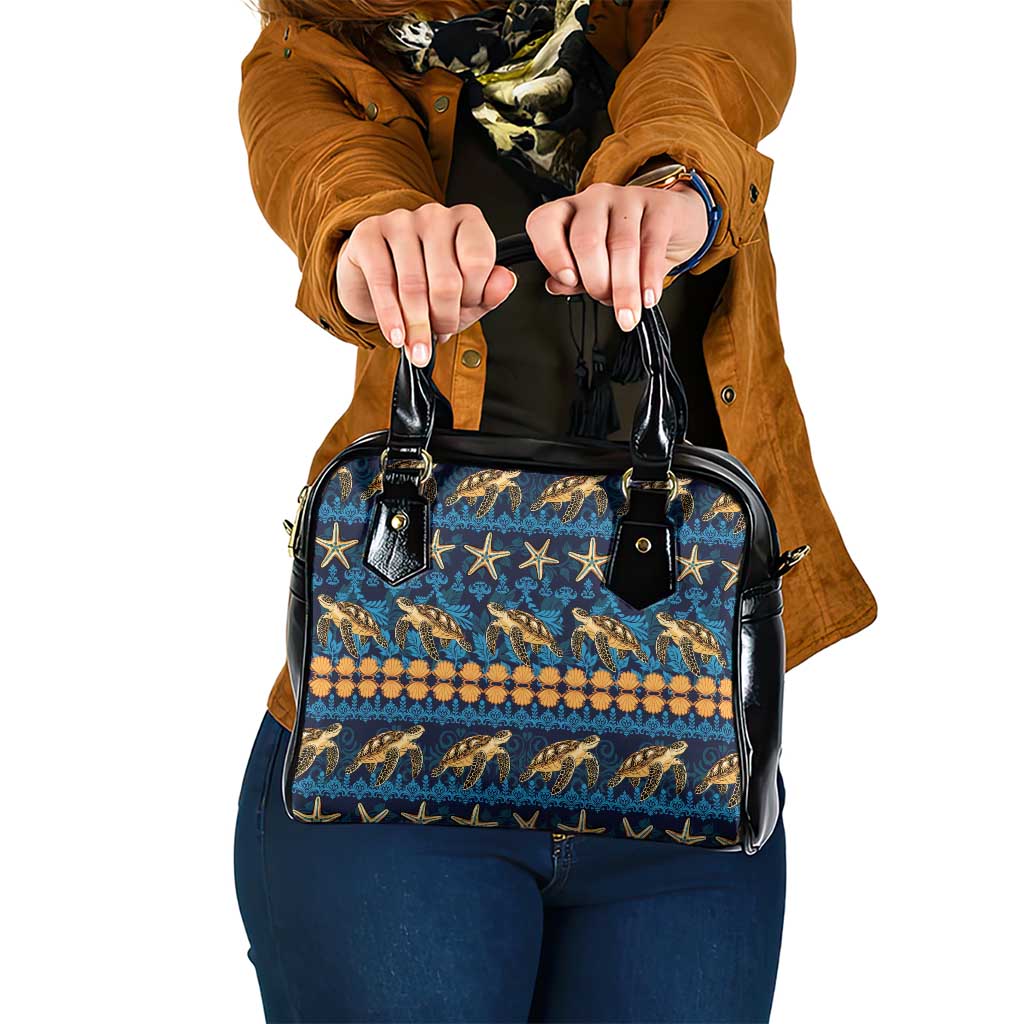 Hawaii Turtles Starfish Unique Pattern Shoulder Handbag LT01 One Size Blue - Polynesian Pride
