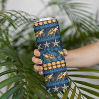Hawaii Turtles Starfish Unique Pattern Skinny Tumbler LT01 - Polynesian Pride