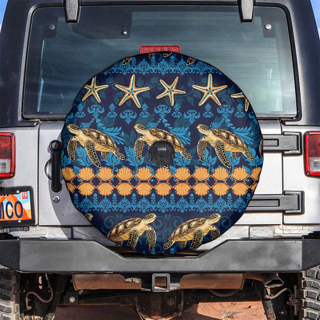 Hawaii Turtles Starfish Unique Pattern Spare Tire Cover LT01 Blue - Polynesian Pride