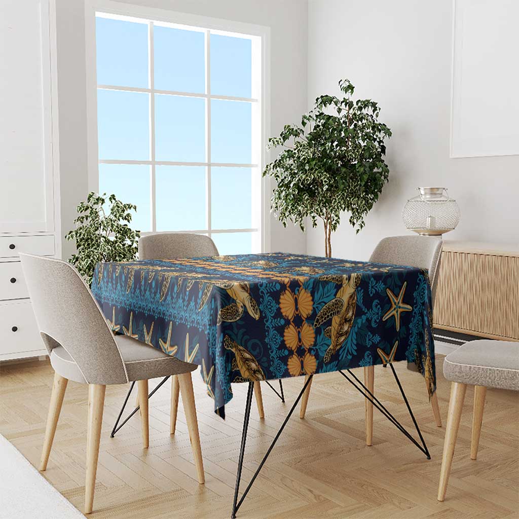 Hawaii Turtles Starfish Unique Pattern Tablecloth LT01 - Polynesian Pride