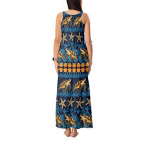 Hawaii Turtles Starfish Unique Pattern Tank Maxi Dress LT01 - Polynesian Pride