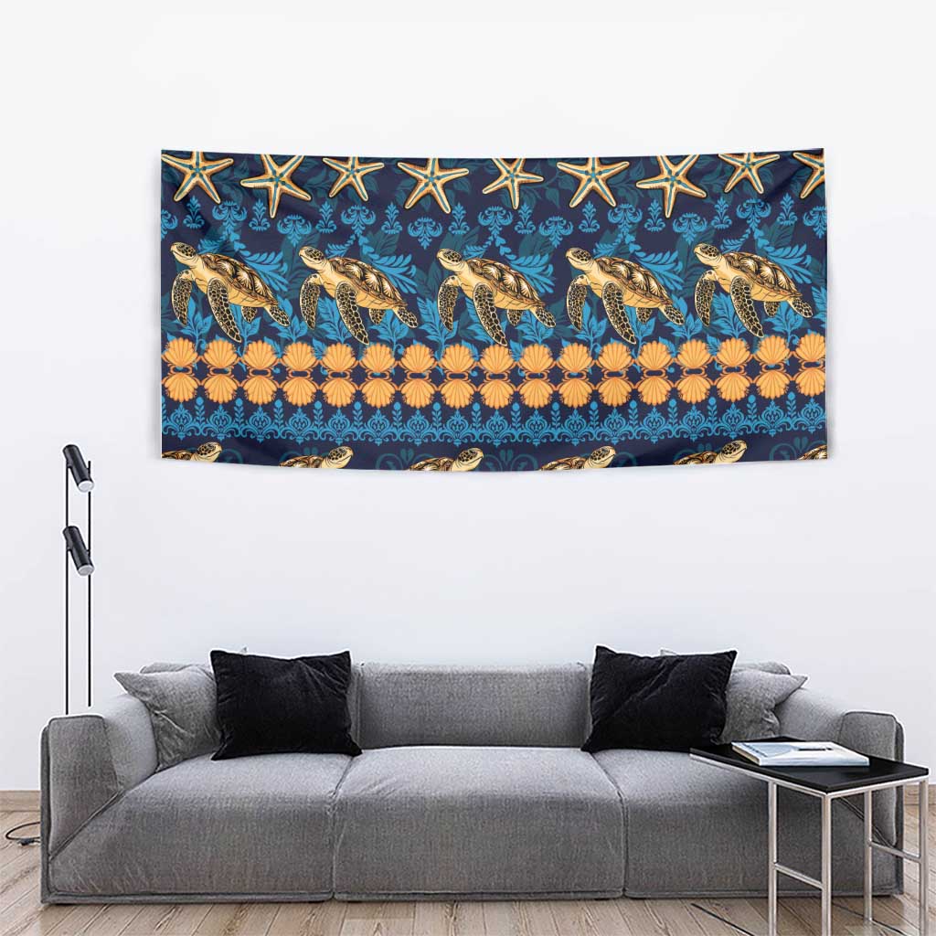 Hawaii Turtles Starfish Unique Pattern Tapestry LT01 - Polynesian Pride