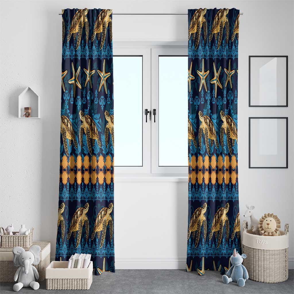 Hawaii Turtles Starfish Unique Pattern Window Curtain LT01 - Polynesian Pride