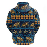 Hawaii Turtles Starfish Unique Pattern Zip Hoodie LT01 - Polynesian Pride