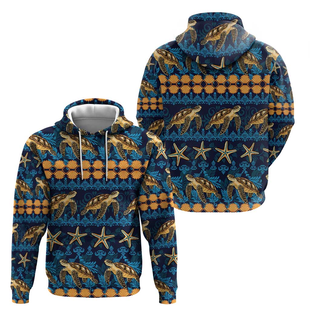 Hawaii Turtles Starfish Unique Pattern Zip Hoodie LT01 - Polynesian Pride