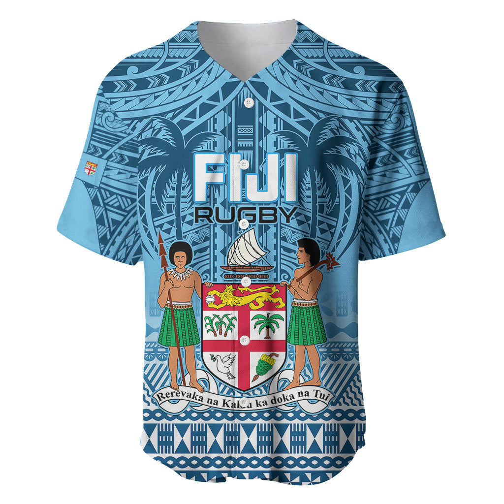 Fiji Rugby Baseball Jersey Fijian Go 2023 World Cup LT01 Blue - Polynesian Pride
