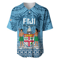 Fiji Rugby Baseball Jersey Fijian Go 2023 World Cup LT01 Blue - Polynesian Pride